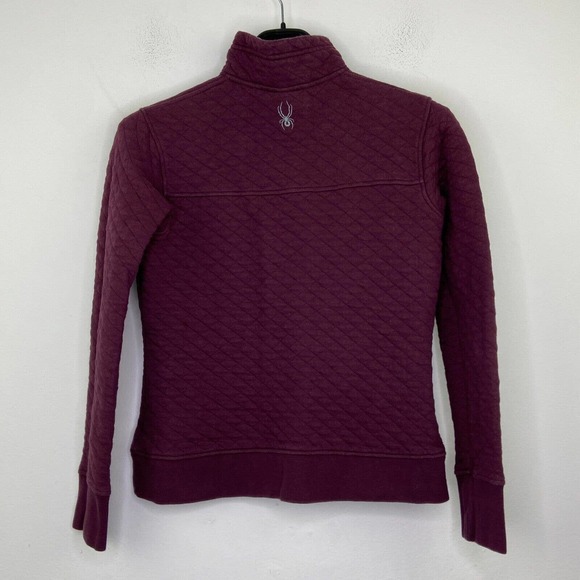Spyder Girl's Small Jacket Purple Quilted High Neck Button Pullover Flaw AM30 - Picture 7 of 7